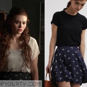 Denim & Supply Ralph Lauren Navy Floral Midi Skirt